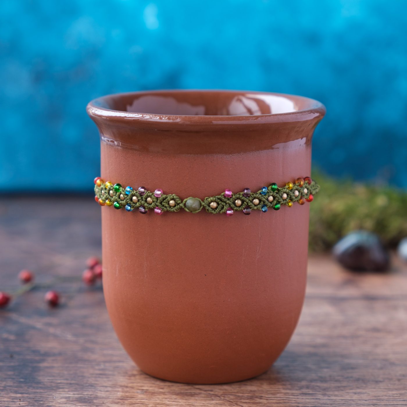 Chakra 'Asgar' - Makramee Armband mit farbigen Chakren als Perlen Chakra 'Asgar' - Makramee Armband mit farbigen Chakren als Perlen