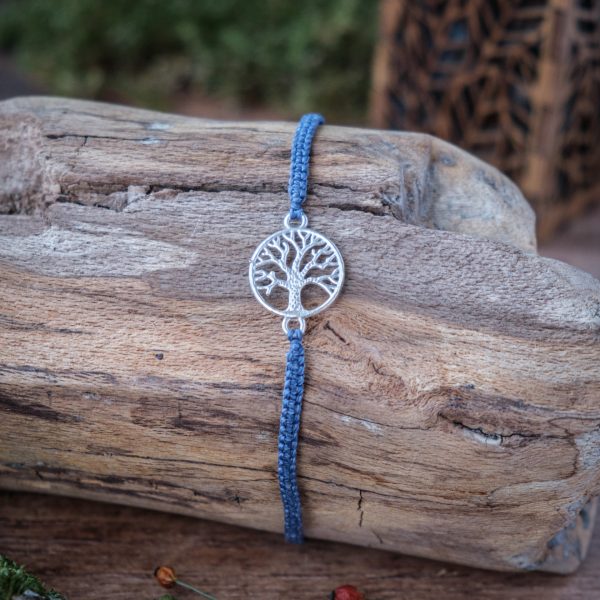 Verbundenheit 'Rhae' - Makramee Armband Schlicht mit Baum Metallverbinder