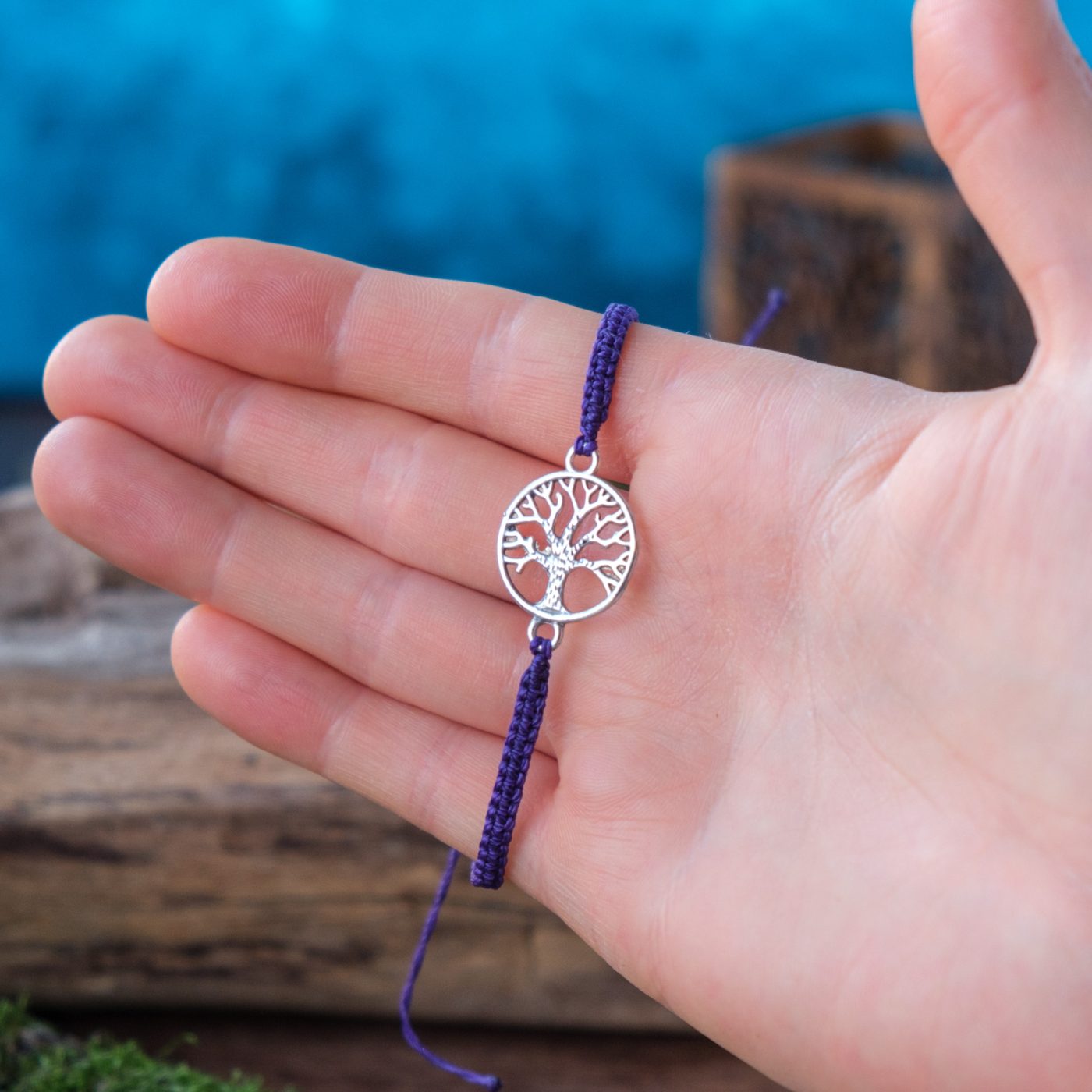 Verbundenheit 'Rhae' - Makramee Armband Schlicht mit Baum Metallverbinder Verbundenheit 'Rhae' - Makramee Armband Schlicht mit Baum Metallverbinder